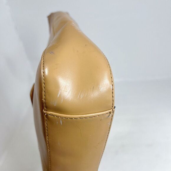 Kenneth Cole Reaction Tan Leather Structured Shoulder Bag Purse - Picture 9 of 11